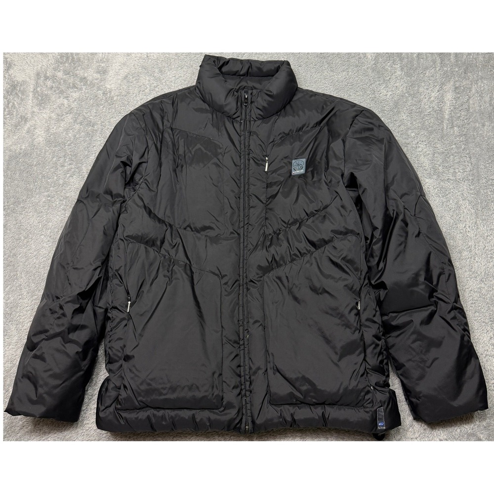 Vintage Y2K Quiksilver Puffer Jacket Mens L Black Direct Audio System Down Fill